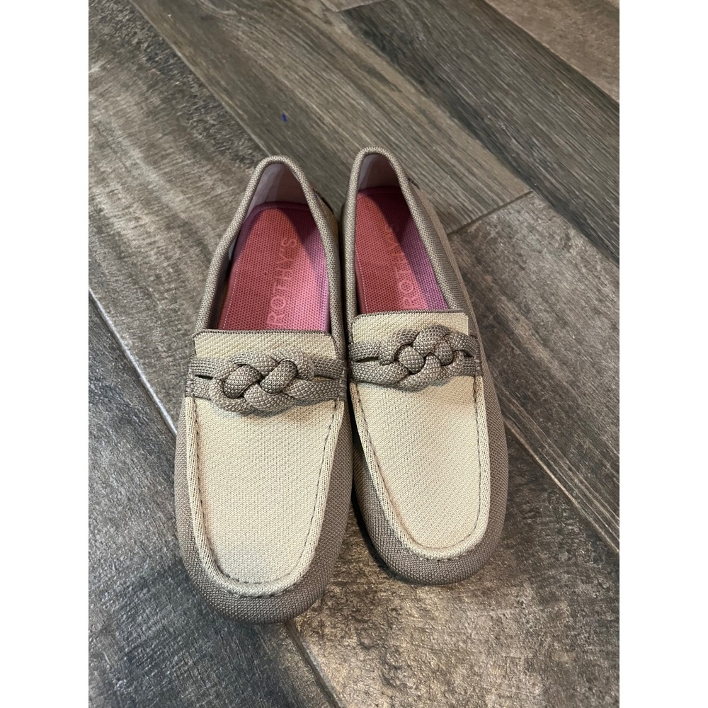 Rothy's The Driver Loafers Oat Sand Braided Knot Slip On Shoes Womens 10.5